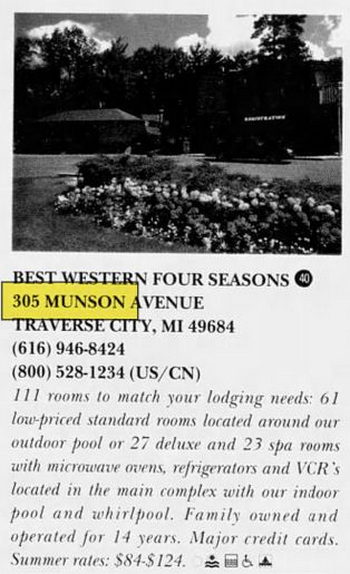 Knorrwood Motel (Four Seasons Motel) - Aug 1993 Ad (newer photo)